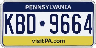 PA license plate KBD9664