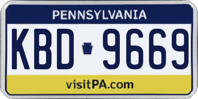 PA license plate KBD9669