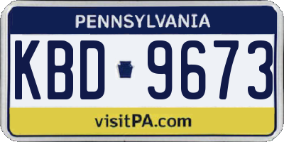 PA license plate KBD9673
