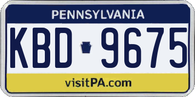 PA license plate KBD9675