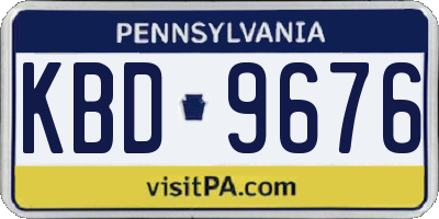 PA license plate KBD9676