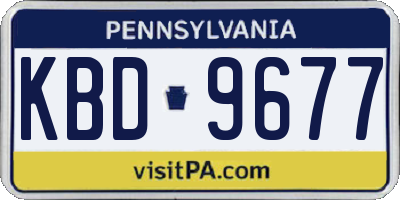 PA license plate KBD9677