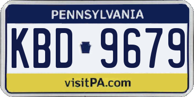 PA license plate KBD9679