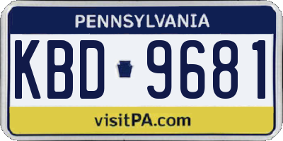 PA license plate KBD9681