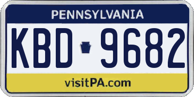 PA license plate KBD9682