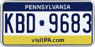PA license plate KBD9683