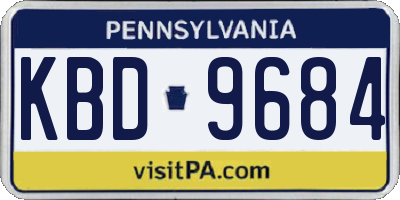 PA license plate KBD9684