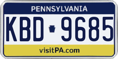PA license plate KBD9685