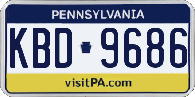 PA license plate KBD9686