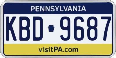 PA license plate KBD9687