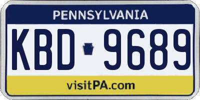 PA license plate KBD9689