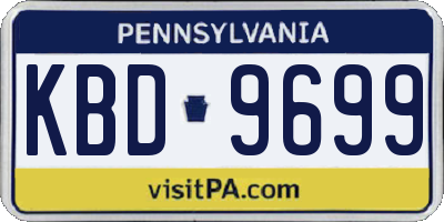 PA license plate KBD9699