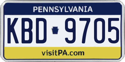 PA license plate KBD9705
