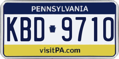 PA license plate KBD9710