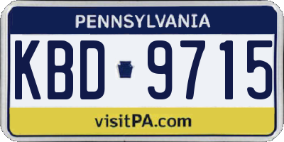 PA license plate KBD9715
