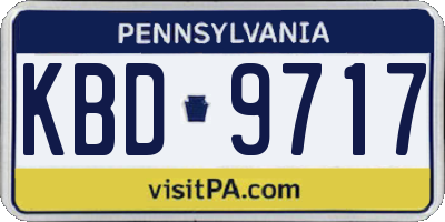 PA license plate KBD9717