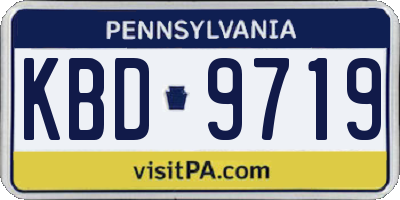 PA license plate KBD9719