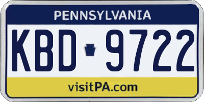 PA license plate KBD9722