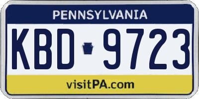 PA license plate KBD9723