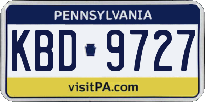 PA license plate KBD9727