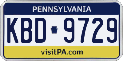 PA license plate KBD9729