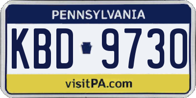 PA license plate KBD9730