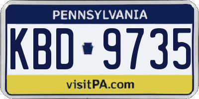 PA license plate KBD9735