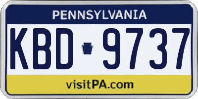 PA license plate KBD9737