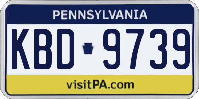 PA license plate KBD9739