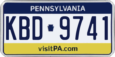 PA license plate KBD9741