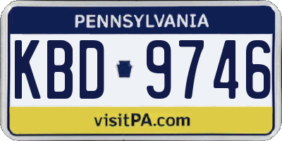 PA license plate KBD9746