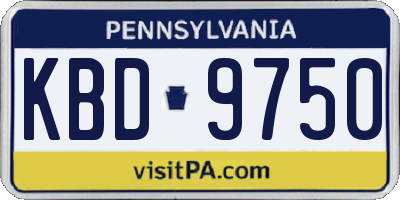 PA license plate KBD9750