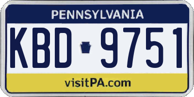PA license plate KBD9751