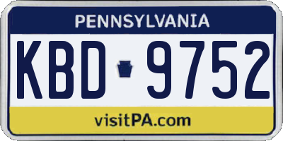 PA license plate KBD9752