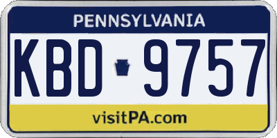 PA license plate KBD9757