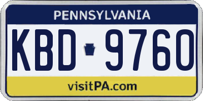 PA license plate KBD9760