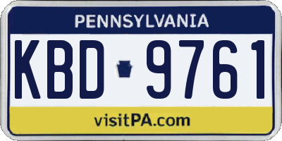 PA license plate KBD9761