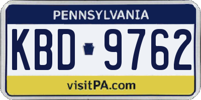 PA license plate KBD9762