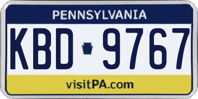 PA license plate KBD9767