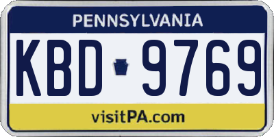 PA license plate KBD9769
