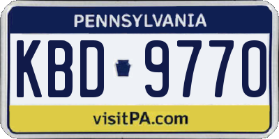 PA license plate KBD9770