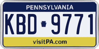 PA license plate KBD9771