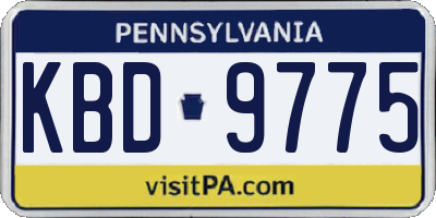 PA license plate KBD9775