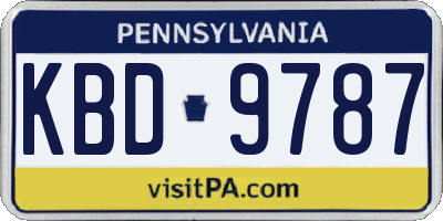 PA license plate KBD9787