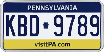 PA license plate KBD9789
