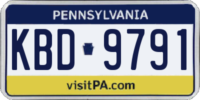 PA license plate KBD9791