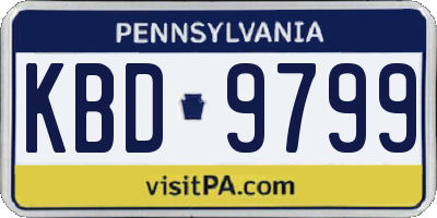 PA license plate KBD9799