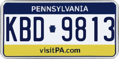 PA license plate KBD9813