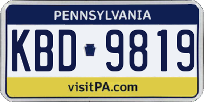 PA license plate KBD9819