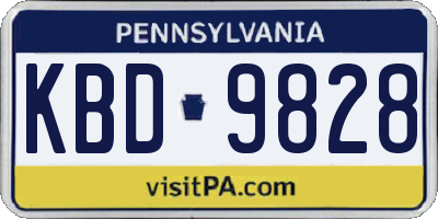 PA license plate KBD9828